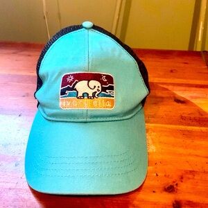 Ivory Ella elephant hat Trucker Style baseball hat cap teal black adjustable